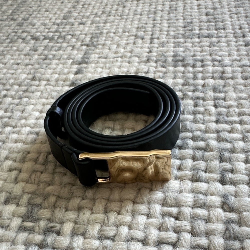 & Other Stories Black Belt with Gold Buckle